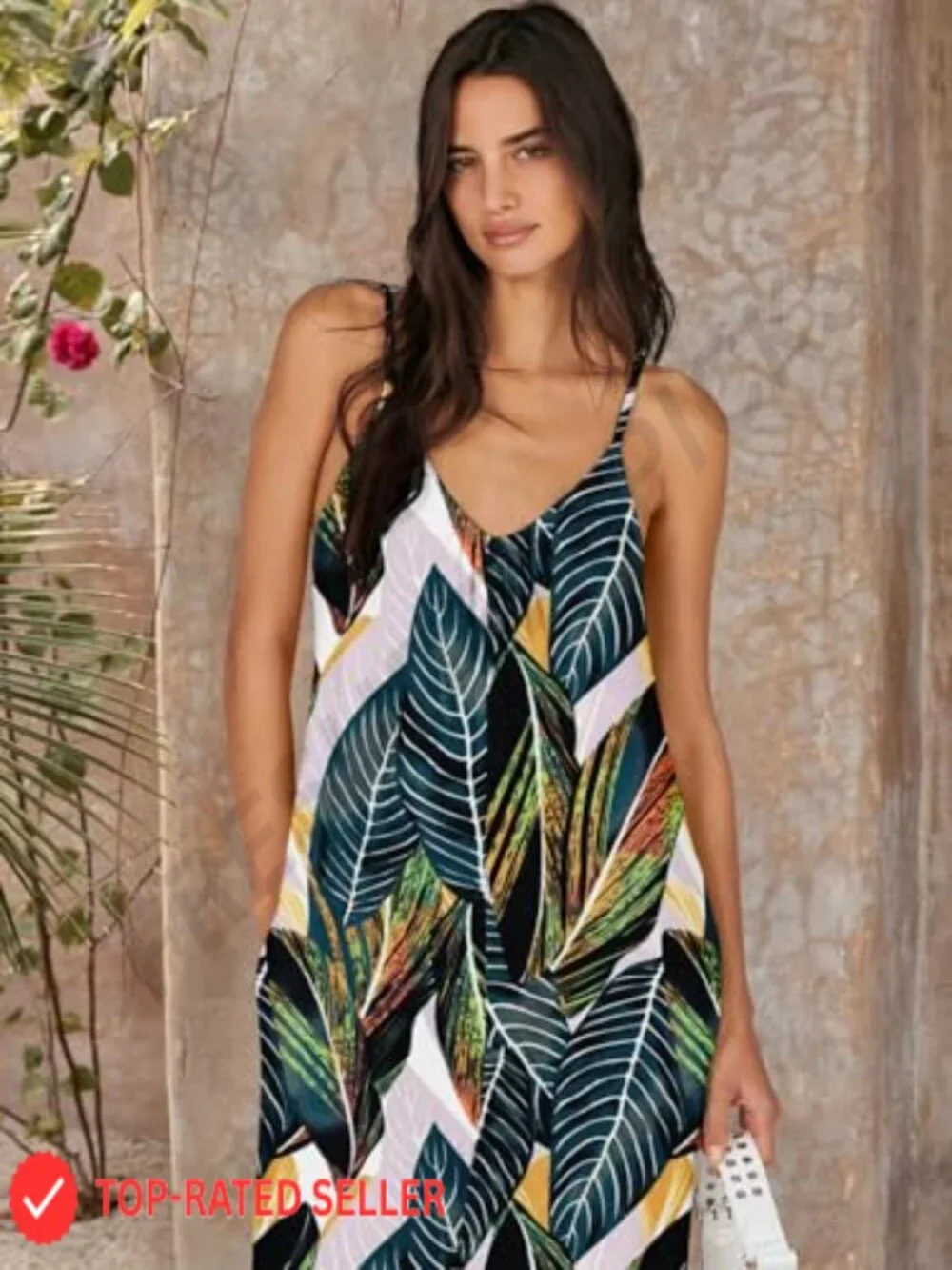 Sleeveless Spaghetti Strap Boho Wide Leg Jumpsuit Romper Summer Beach Vacation